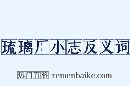 琉璃厂小志反义词是什么意思的图片